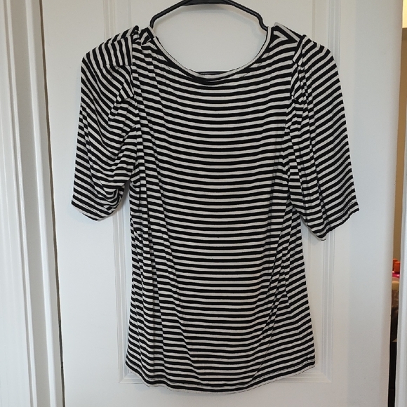 RACHEL Rachel Roy Striped Short Sleeve Top - Picture 4 of 5